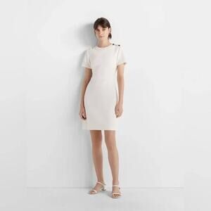 Club Monaco White Button Shoulder Midi Dress Size 00